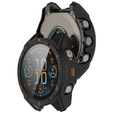 2w1 Etui + Szkło Hartowane do Garmin Fenix 8 47mm, Czarne / Pomarańczowe