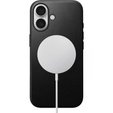 Etui skórzane do iPhone 16, ERBORD Leather MagSafe, czarne + Szkło na ekran