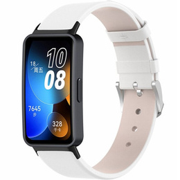 Pasek Skórzany do Huawei Band 8 / Huawei Band 9 / Huawei Band 10, Biały