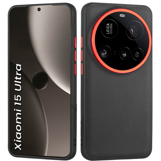 Etui skórzane do Xiaomi 15 Ultra, leather hybrid, czarne