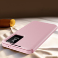 Etui z klapką do Samsung Galaxy S24 FE, Smart View Wallet, różowe