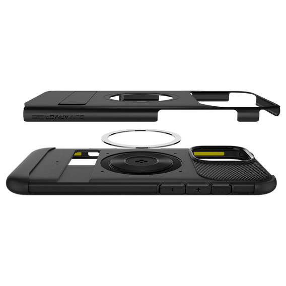 Etui Spigen do iPhone 16 Pro Max, Slim Armor MagSafe, Czarne + Szkło Hartowane 9H