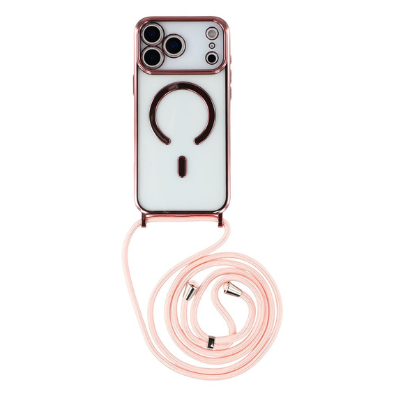 Etui do iPhone 17 Pro Max, Electro MagSafe, różowe + Smycz