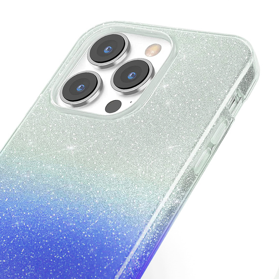 Etui Glitter Case do iPhone 13 Pro Max, Silver/Blue