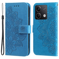 Etui z klapką do Xiaomi Redmi Note 13 5G, Mandala, niebieskie