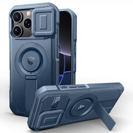 Etui Dexnor MagSafe do iPhone 16 Pro magnetyczne z przesuwaną osłoną aparatu – niebieskie