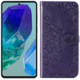 Etui z klapką do Samsung Galaxy M55 5G, Mandala, fioletowe