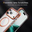 Etui pancerne do iPhone 17 Pro Max, do MagSafe, przezroczyste z pomarańczową ramką