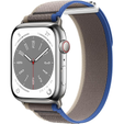 Pasek Nylonowy do Apple Watch 1/2/3/4/5/6/7/8/9/10/11/SE Ultra 1/2/3 42/44/45/46/49mm, Szary/Niebieski