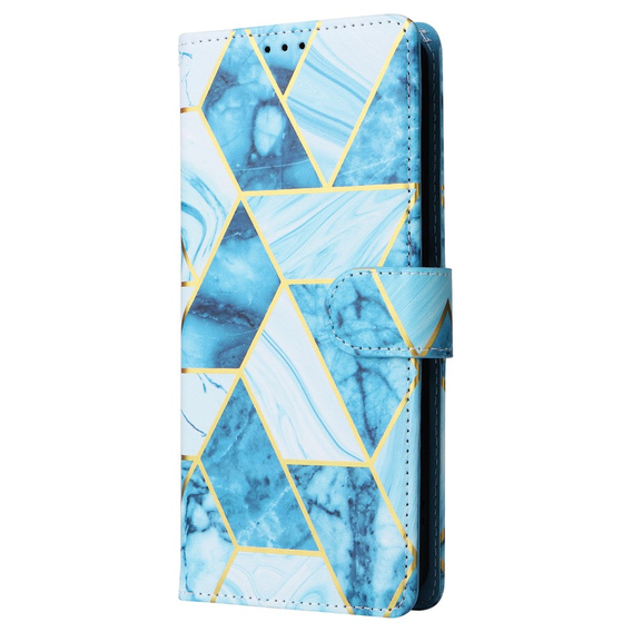 Etui z klapką do Xiaomi Redmi Note 13 Pro 4G / Xiaomi Redmi Note 14S / Xiaomi Poco M6 Pro 4G, Wallet, Marble niebieskie