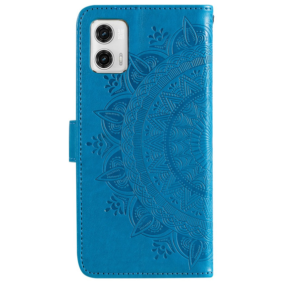 Etui z klapką do Motorola Moto G73 5G, Mandala, niebieskie