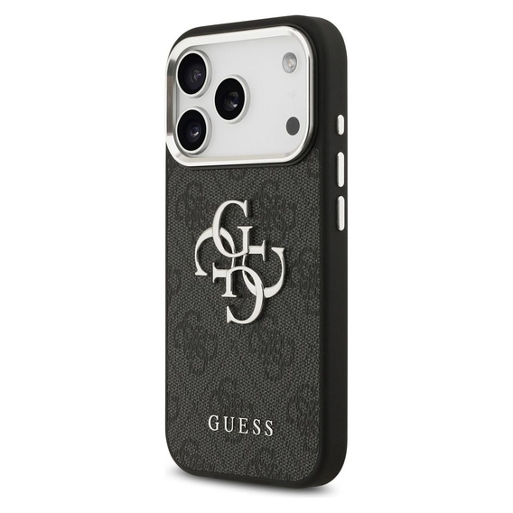 Etui GUESS do iPhone 17 Pro Max, 4G Big Metal Logo, czarne / srebrne