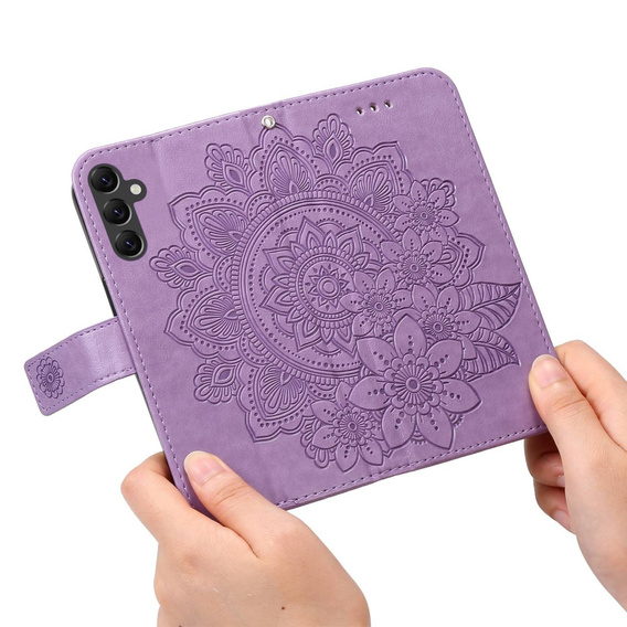 Etui z klapką do Samsung Galaxy A14 4G/5G, Mandala, fioletowe