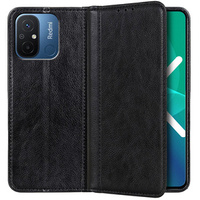 Etui do Xiaomi Redmi 12C, Wallet Litchi Leather, czarne