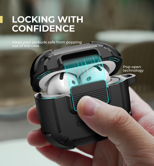 Etui Dexnor na Słuchawki Airpods 4 2024, Rugged Bumper, czarne