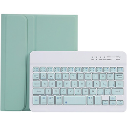 Etui z klawiaturą do Samsung Galaxy Tab A11, Leather Pen Slot, jasnozielone