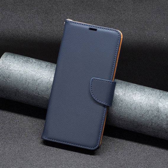 Etui z klapką do Samsung Galaxy A54 5G, Wallet Litchi Magnet, granatowe