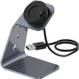 Aluminiowa Stacja Dokująca z kablem USB do zegarków Garmin, Szara