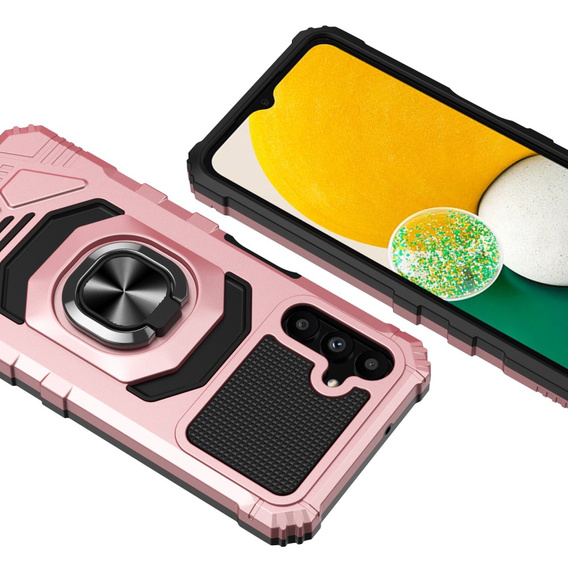 Etui do Samsung Galaxy A25 5G,TechDefender, różowe rose gold + Szkło 9H