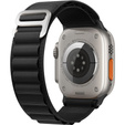 Pasek Nylonowy do Apple Watch 1/2/3/4/5/6/7/8/9/10/SE/Ultra/Ultra 2 42/44/45/46/49mm, Czarny