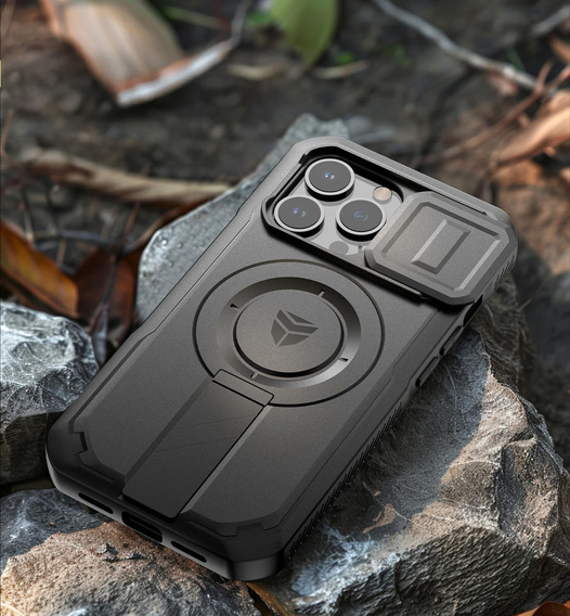 Etui Dexnor do iPhone 13 Pro – magnetyczne, z przesuwaną osłoną aparatu - czarne