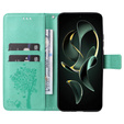 Etui z klapką do Xiaomi 13T / 13T Pro, Butterfly, zielone