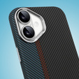Etui do iPhone 16, Carbon Fiber MagSafe, czarne / niebieskie