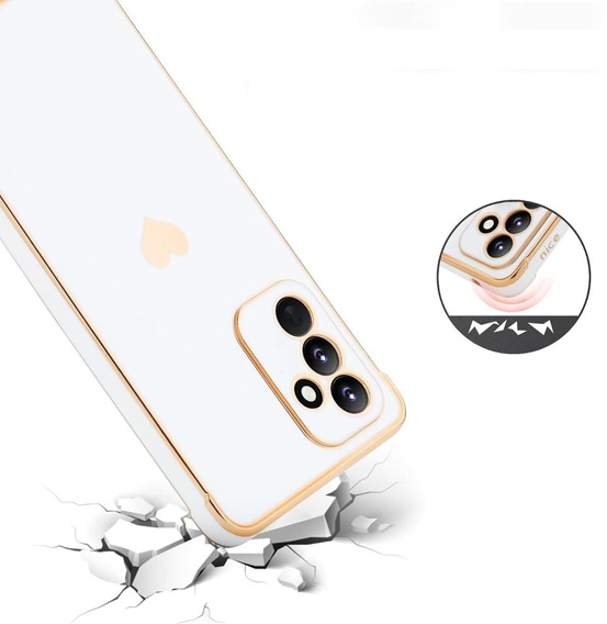 Etui do Samsung Galaxy A15 4G / 5G, Electro heart, białe + Szkło Full Glue Ceramic