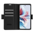 Etui do Oppo Reno 11F, ERBORD Glossy Litchi, portfel z klapką, czarne