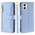 Etui z klapką do Motorola Moto G73 5G, Wallet Zipper Pocket, niebieskie