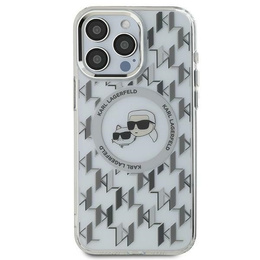 Etui Karl Lagerfeld do iPhone 16 Pro, IML Monogram Karl & Choupette Head MagSafe, przezroczyste