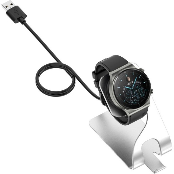 Ładowarka USB Stacja Dokująca do Huawei Watch 3 / 3 Pro / GT 2 Pro, Srebrna