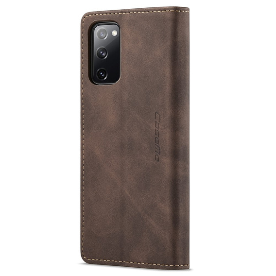 Etui CASEME do Samsung Galaxy S20 FE, Leather Wallet Case, brązowe