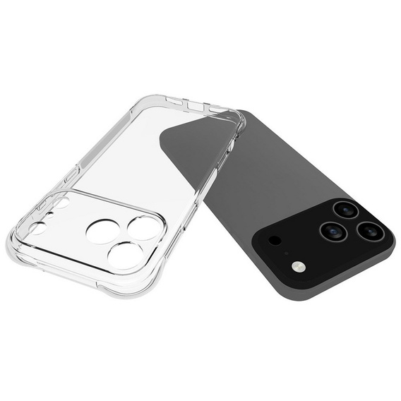 Przezroczyste etui TPU do iPhone 17 Pro Max – wzmacniane rogi, ochrona aparatów