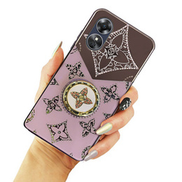 Zestaw Etui Fashion do Oppo A17, Fioletowe + Szkło