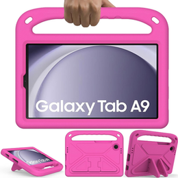 Etui dla dzieci do Samsung Galaxy Tab A11/A9, dziecięce z uchwytem, Różowe