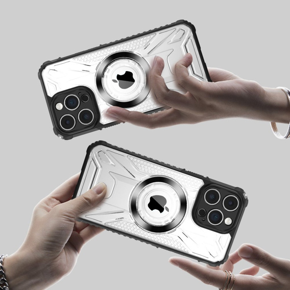 Etui Dropproof do MagSafe do iPhone 15 Pro Max, czarne / przezroczyste