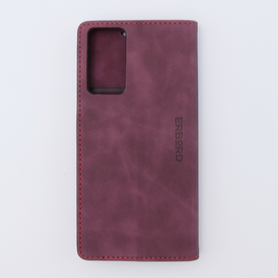 Etui do Xiaomi Redmi Note 12S, ERBORD Vintage portfel z klapką, czerwone