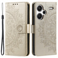 Etui z klapką do Xiaomi Redmi Note 13 Pro+, Mandala, złote