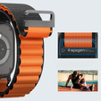 Pasek Spigen WBF1 Band do Apple Watch 1/2/3/4/5/6/7/8/9/10/11/SE/Ultra 1/2/3 42/44/45/46/49mm – Czarny / Pomarańczowy