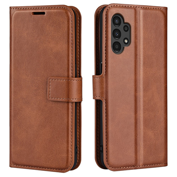 Etui Wallet do Samsung Galaxy A13 4G, Protective Cover, Brown