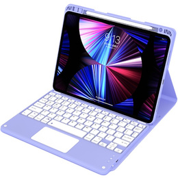 Etui z klawiaturą do iPad Air 10.9" 2022/2020 (5/4 gen.), Touchpad, fioletowe