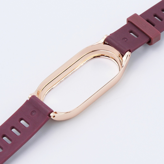Pasek Silikonowy do Xiaomi Smart Band 10 / 9 / 8, Bordowy