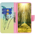 Etui z klapką do Samsung Galaxy A05s, Wallet, Feather niebieskie / żółte