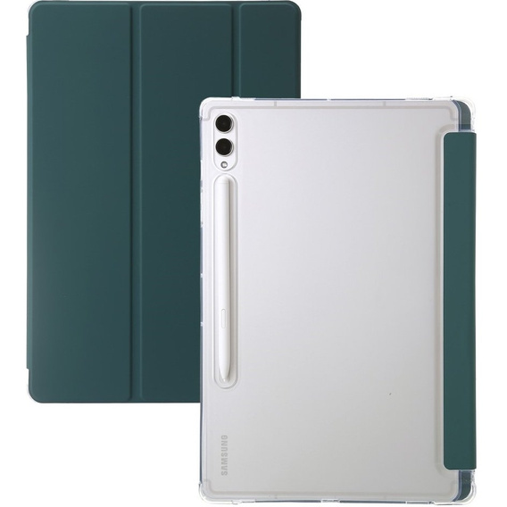 Etui do Samsung Galaxy Tab S9 Ultra, Smartcase Hybrid, z miejscem na rysik, ciemnozielone