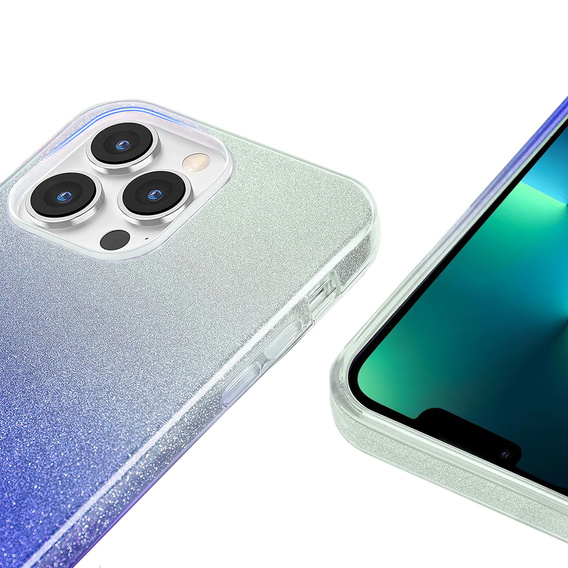 Etui Glitter Case do iPhone 13 Pro Max, Silver/Blue