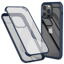 Etui ze szkłem hartowanym i ramką TPU do iPhone 14 Pro Max, niebieskie