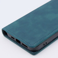 Etui do iPhone 15 Pro, ERBORD Vintage portfel z klapką, niebieskie