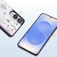 Etui do Samsung Galaxy S25 Edge – skórzane, z ochroną RFID, kieszonkami na karty, motyw suszonych kwiatów