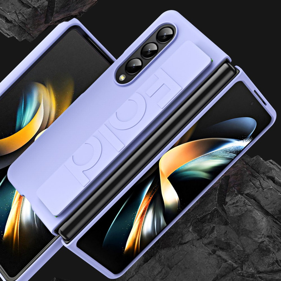 Etui do Samsung Galaxy Z Fold4 5G, z rączką, fioletowe